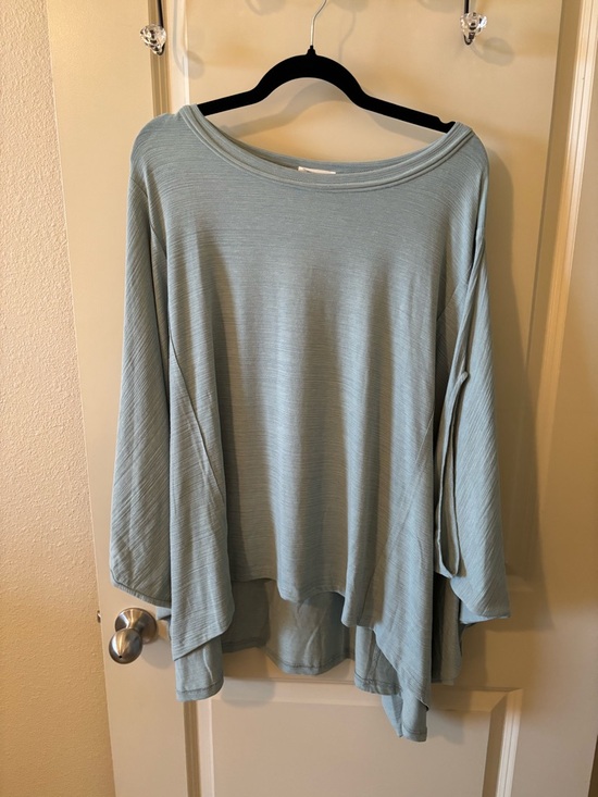 heyson Tops - Light Blue Women's Long Sleeve Swing Top - loungewear, casual, plus size